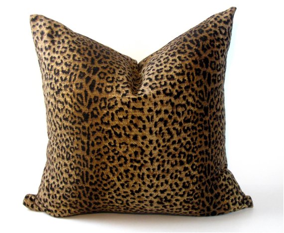 velvet leopard pillow