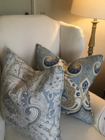 Echocyprus Paisley Pillow Cover in Vapor Blue - Image 4