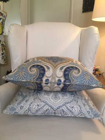 Latika Pillow Cover in Delta Blue Paisley Throw Pillow - Image 4