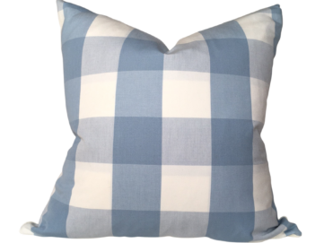 Sky Blue Buffalo Check Pillow Cover