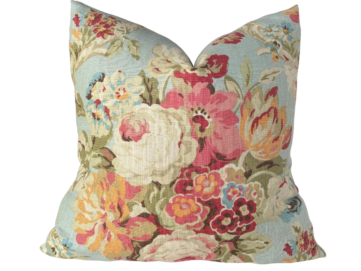 Spring Bling Blue Floral Pillow Cover