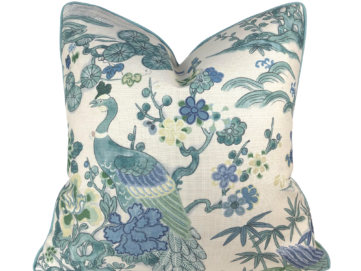 Sakura Teal Throw Pillow Cover
